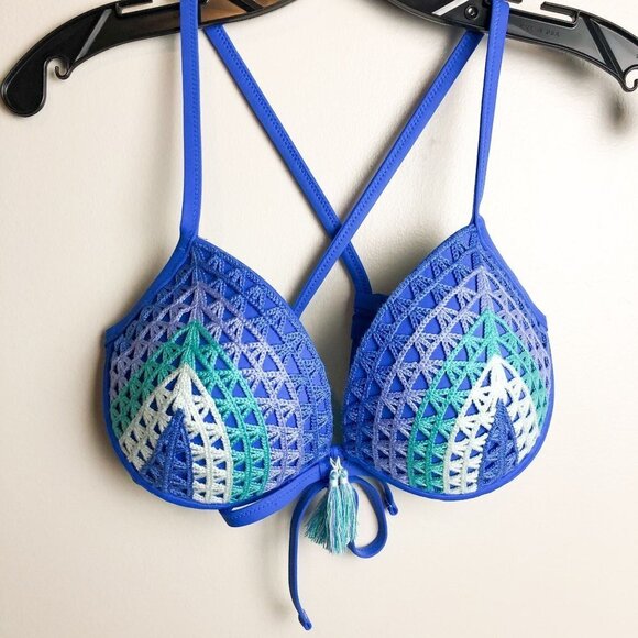 Xhilaration Crochet Push Up Strappy Bikini Top - Picture 1 of 5